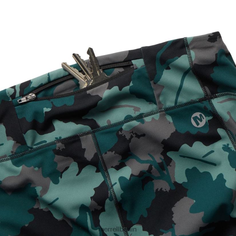 Frauen Merrell Seemoos-Blattdruck Trailrunning-Leggings Kleidung PTTR4P1194