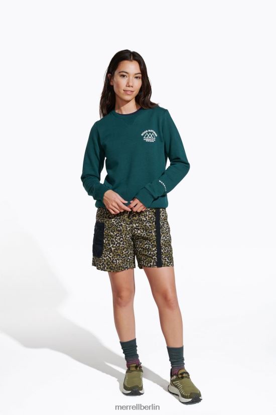 Frauen Merrell Meeresmoos Gutmütiger Fleece-Rundhalsausschnitt Kleidung PTTR4P1231