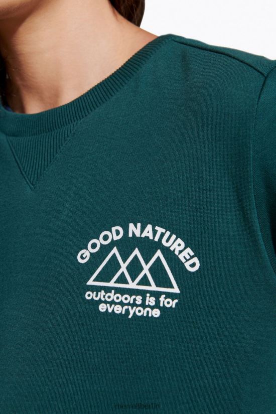 Frauen Merrell Meeresmoos Gutmütiger Fleece-Rundhalsausschnitt Kleidung PTTR4P1231