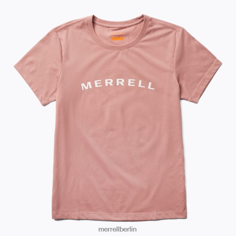 Frauen Merrell Asche stieg Kurzarm-T-Shirt mit Schriftzug Kleidung PTTR4P1301