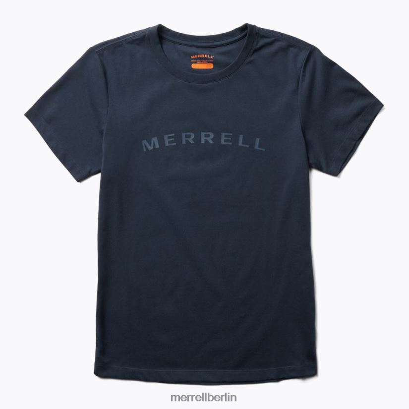 Frauen Merrell Marine Kurzarm-T-Shirt mit Schriftzug Kleidung PTTR4P1302