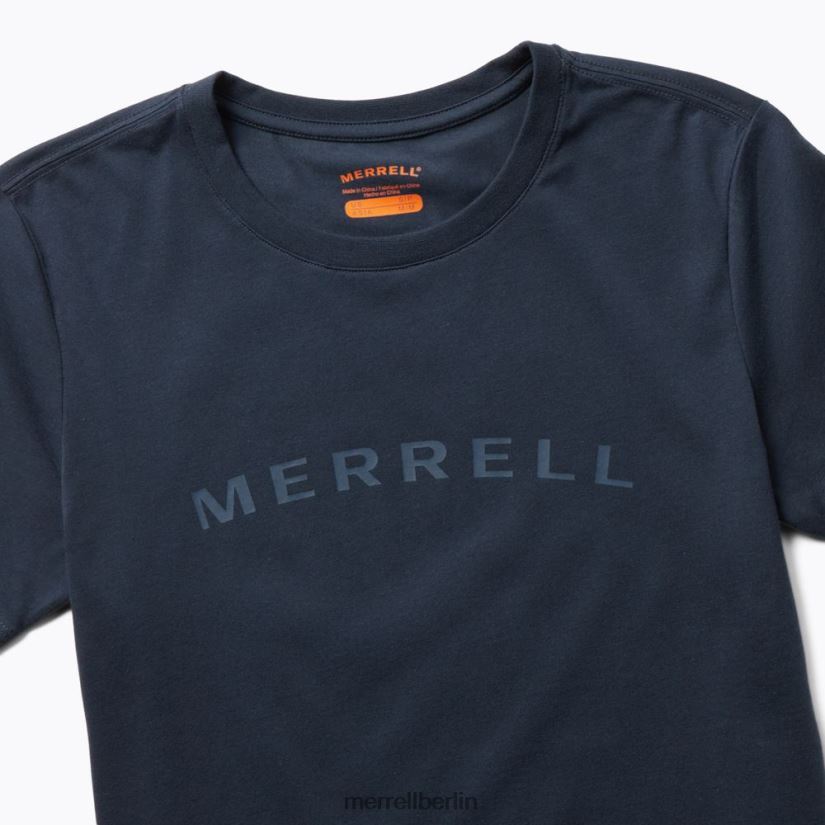 Frauen Merrell Marine Kurzarm-T-Shirt mit Schriftzug Kleidung PTTR4P1302