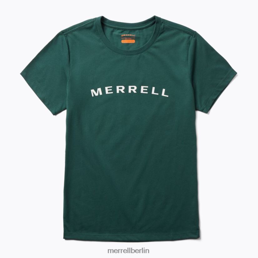 Frauen Merrell Meeresmoos Kurzarm-T-Shirt mit Schriftzug Kleidung PTTR4P1299