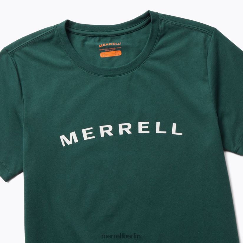 Frauen Merrell Meeresmoos Kurzarm-T-Shirt mit Schriftzug Kleidung PTTR4P1299