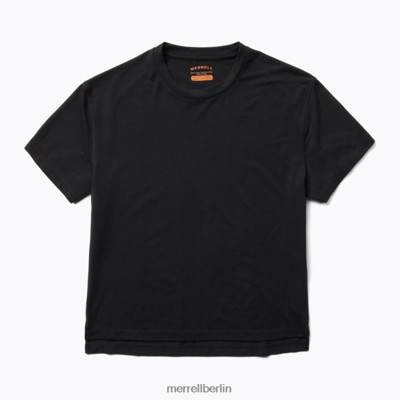 Frauen Merrell Schwarz perfektes T-Shirt mit Tencel Kleidung PTTR4P1009