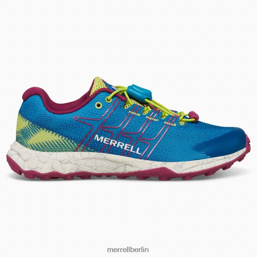Kinder Merrell Blaugrün/Limette/Fuchsia Moab-Flug mit niedriger Klimaanlage Schuhe PTTR4P1389