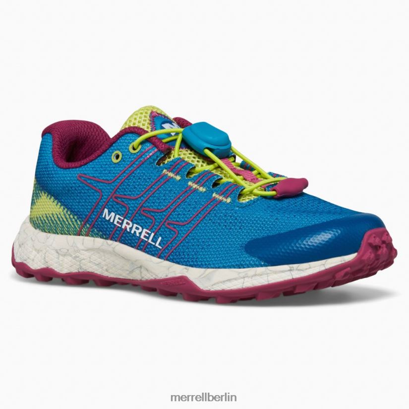 Kinder Merrell Blaugrün/Limette/Fuchsia Moab-Flug mit niedriger Klimaanlage Schuhe PTTR4P1389