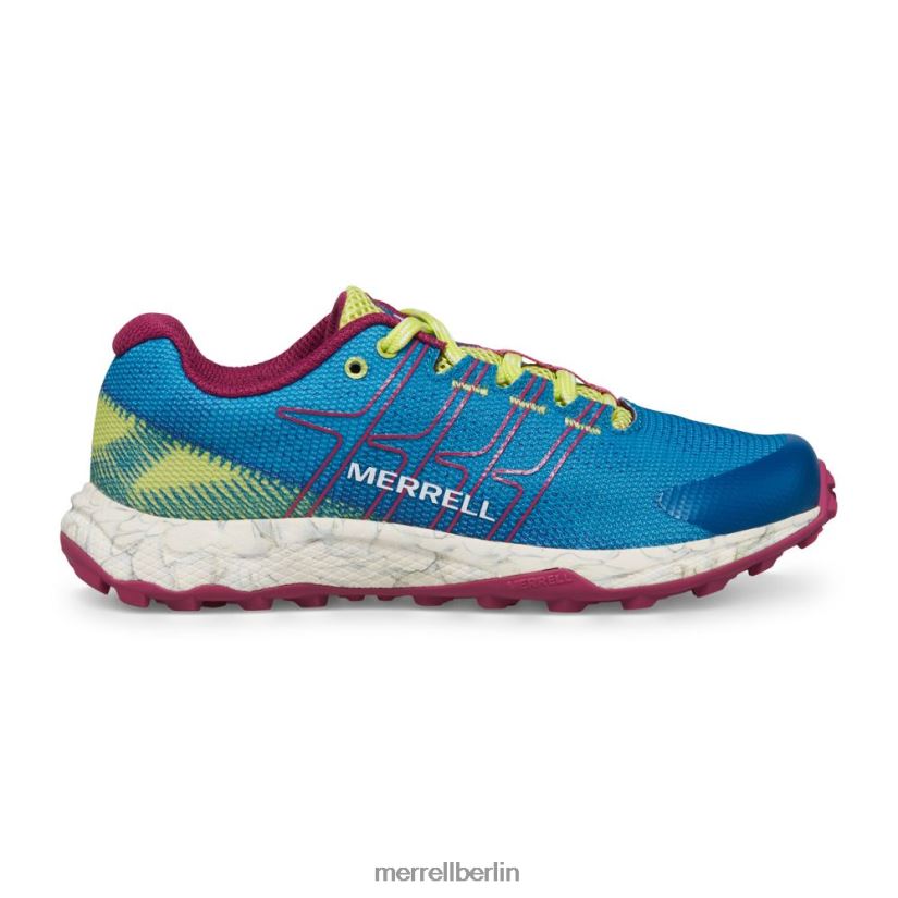 Kinder Merrell Blaugrün/Limette/Fuchsia Moab-Flug niedrig Schuhe PTTR4P1438