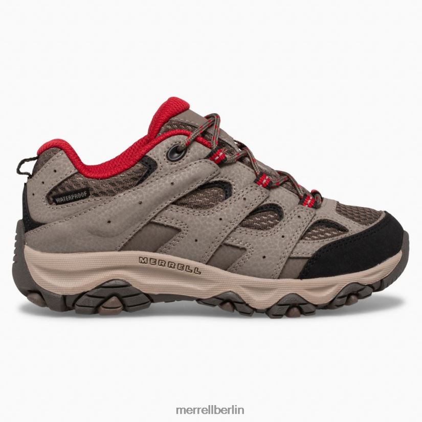 Kinder Merrell Felsbrocken rot Moab 3 Low Lace wasserdichter Sneaker Schuhe PTTR4P1478