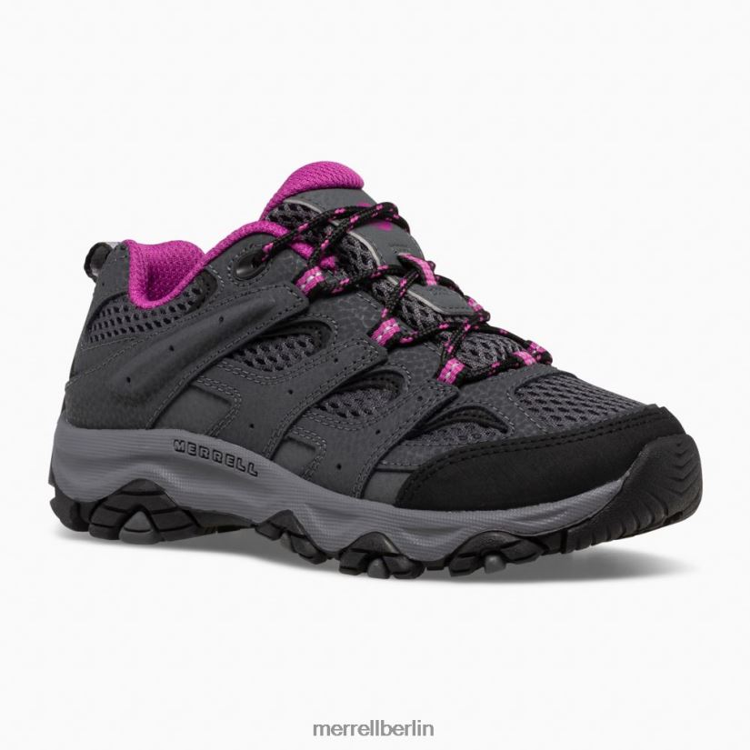 Kinder Merrell Granit/Beere Moab 3 niedriger Schnürschuh Schuhe PTTR4P1429