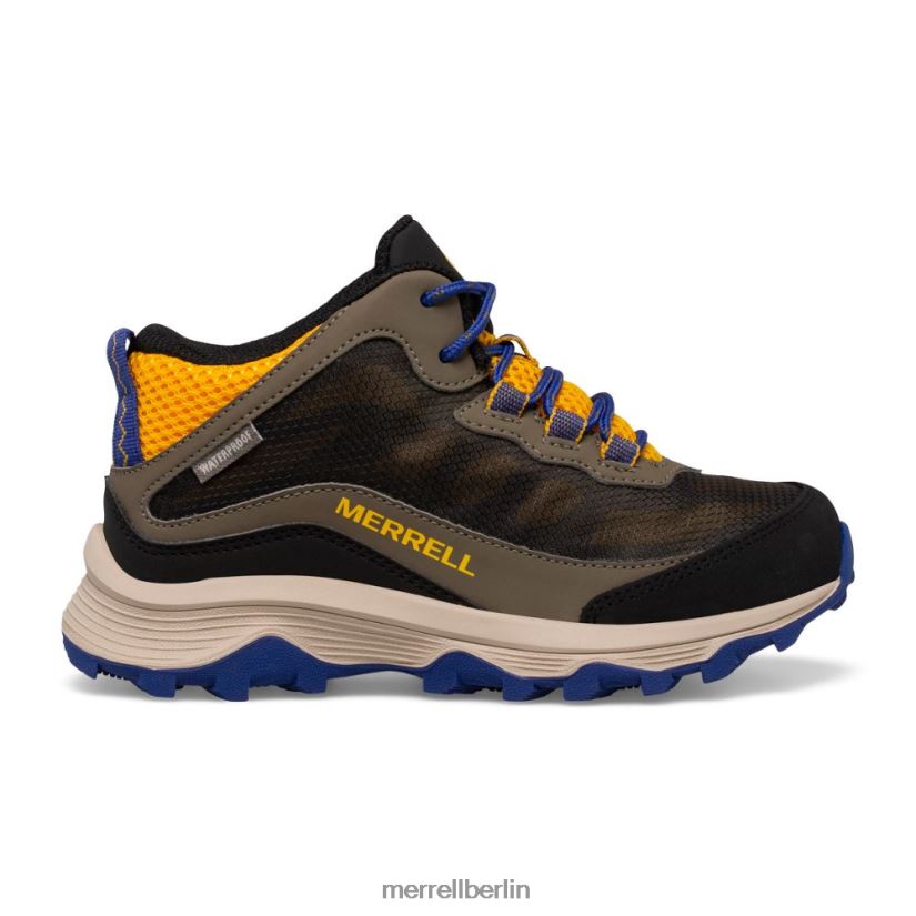 Kinder Merrell Kobalt/Gold Moab Speed ​​Mid wasserdicht Schuhe PTTR4P1381