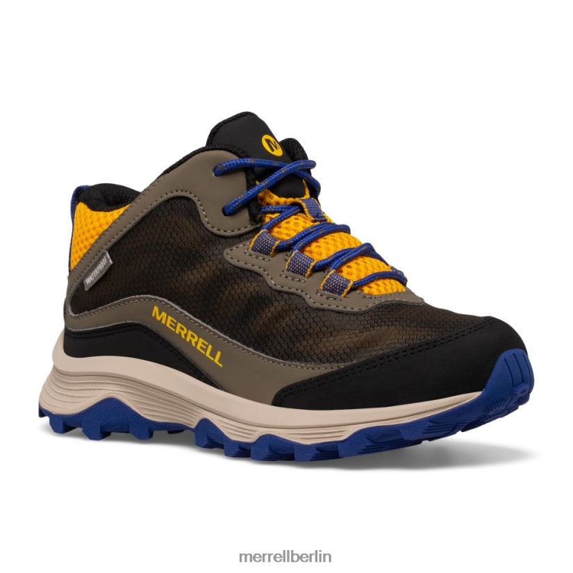 Kinder Merrell Kobalt/Gold Moab Speed ​​Mid wasserdicht Schuhe PTTR4P1381