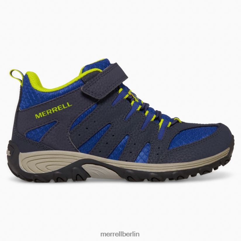 Kinder Merrell Marine/Limette Outback Mid 2 Stiefel Schuhe PTTR4P1453