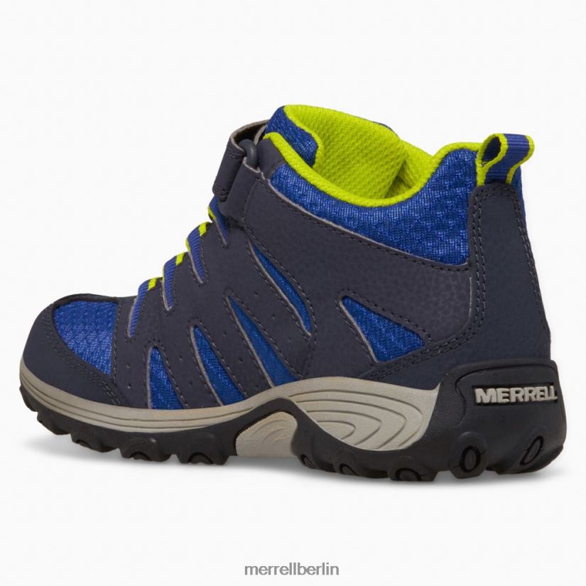 Kinder Merrell Marine/Limette Outback Mid 2 Stiefel Schuhe PTTR4P1453