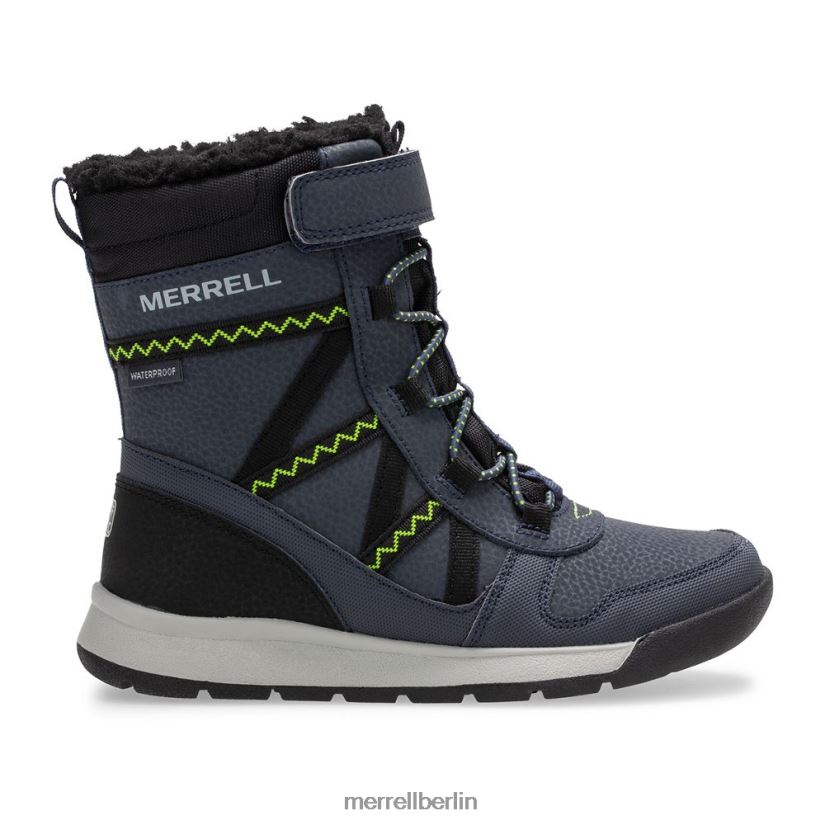 Kinder Merrell Marine/Limette Snow Crush 2.0 wasserdichter Stiefel Schuhe PTTR4P1508