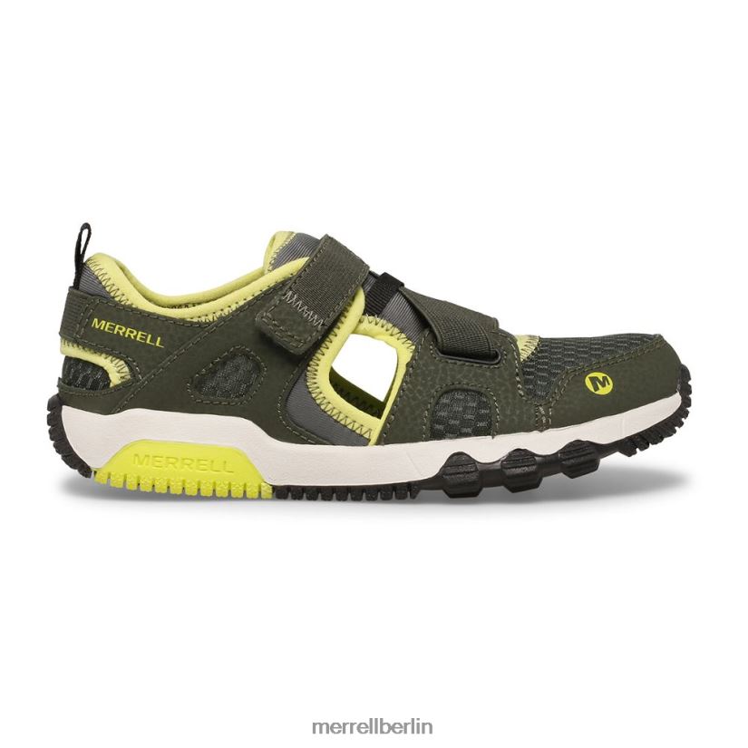Kinder Merrell Olive/Limette Hydro Free Roam Monarch-Sandale Schuhe PTTR4P1501