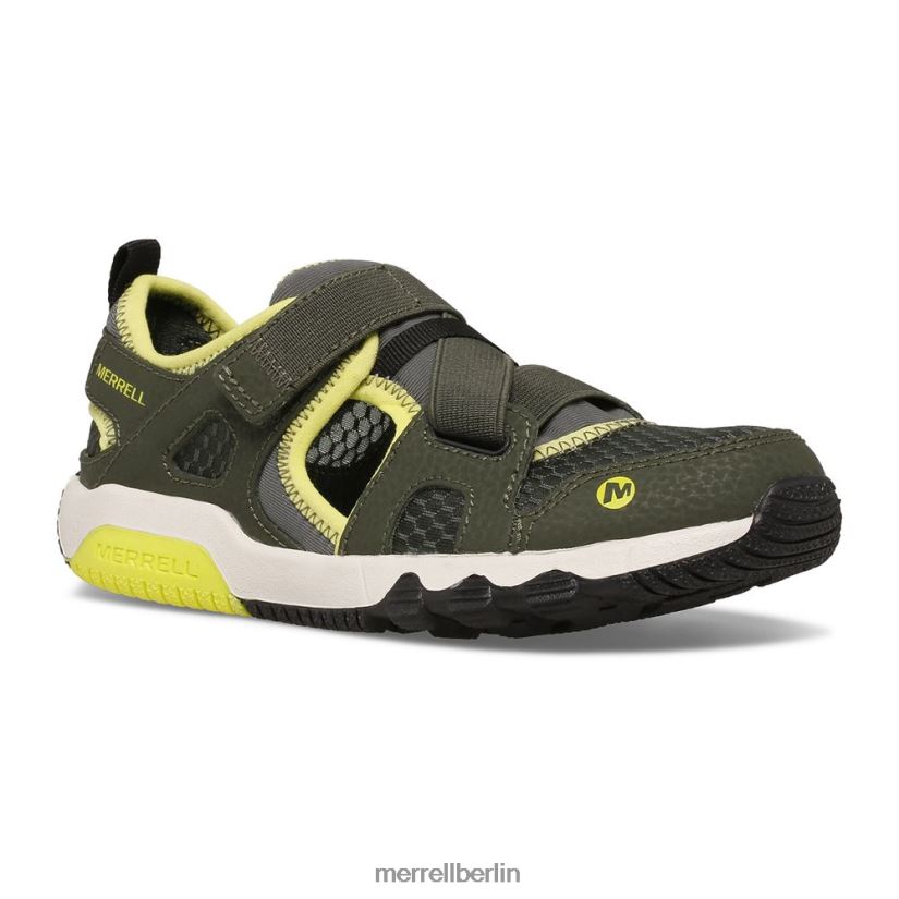 Kinder Merrell Olive/Limette Hydro Free Roam Monarch-Sandale Schuhe PTTR4P1501
