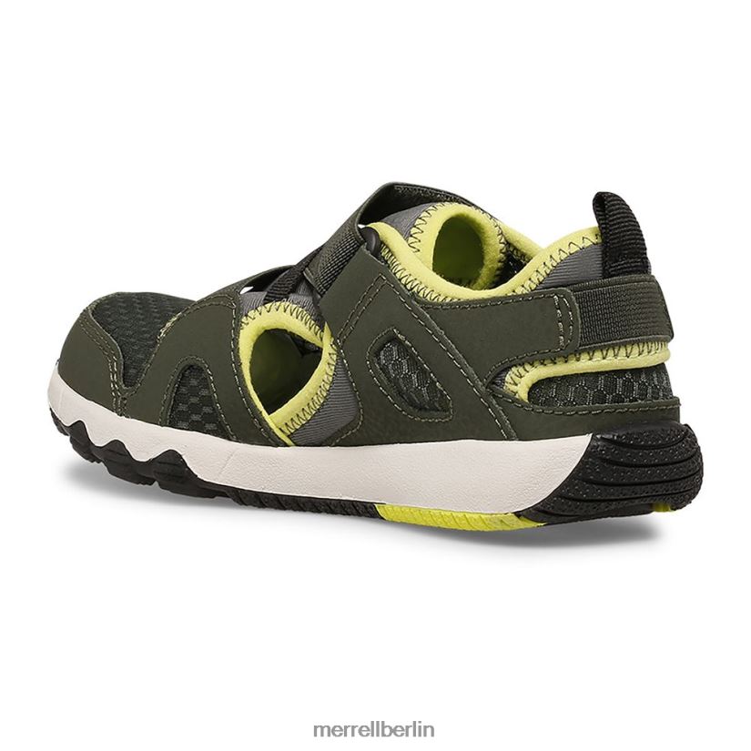 Kinder Merrell Olive/Limette Hydro Free Roam Monarch-Sandale Schuhe PTTR4P1501