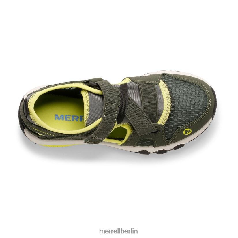 Kinder Merrell Olive/Limette Hydro Free Roam Monarch-Sandale Schuhe PTTR4P1501