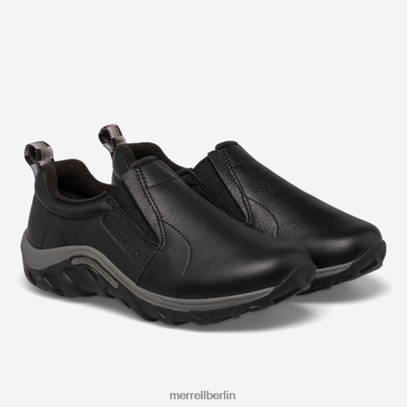 Kinder Merrell Schwarz Dschungel-Moc-Leder Schuhe PTTR4P1473