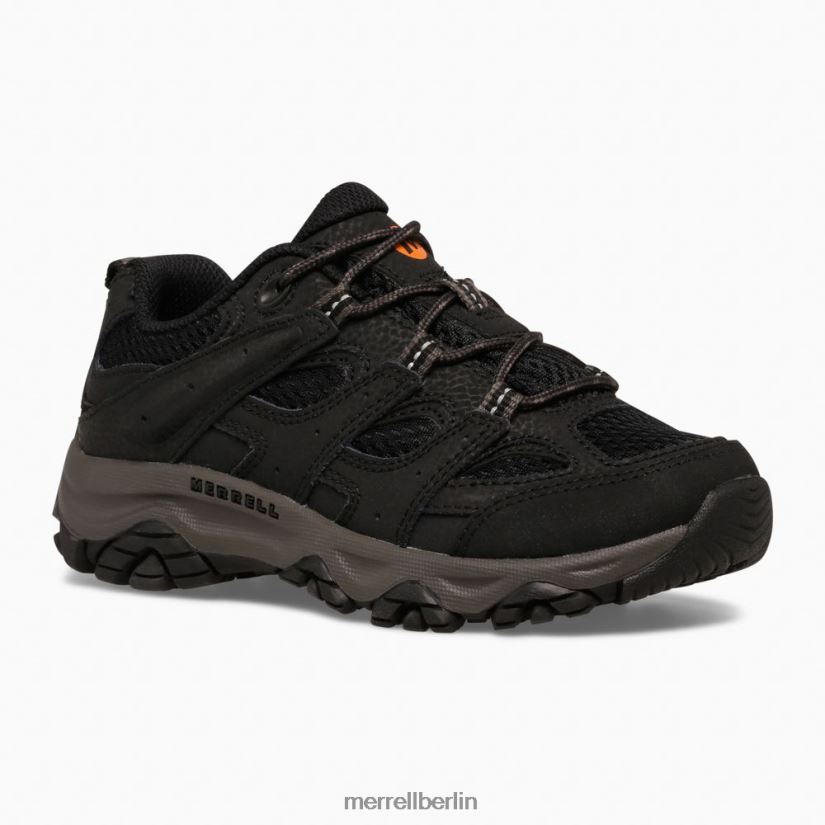 Kinder Merrell Schwarz Moab 3 niedriger Schnürschuh Schuhe PTTR4P1428