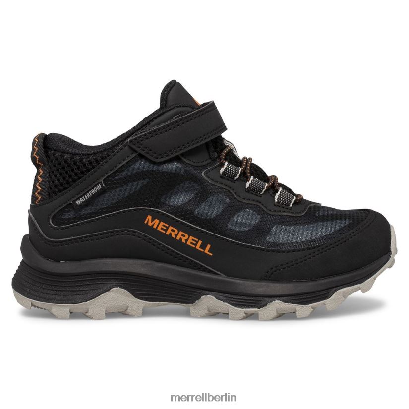 Kinder Merrell Schwarz Moab Speed ​​Mid A/C wasserdicht Schuhe PTTR4P1385