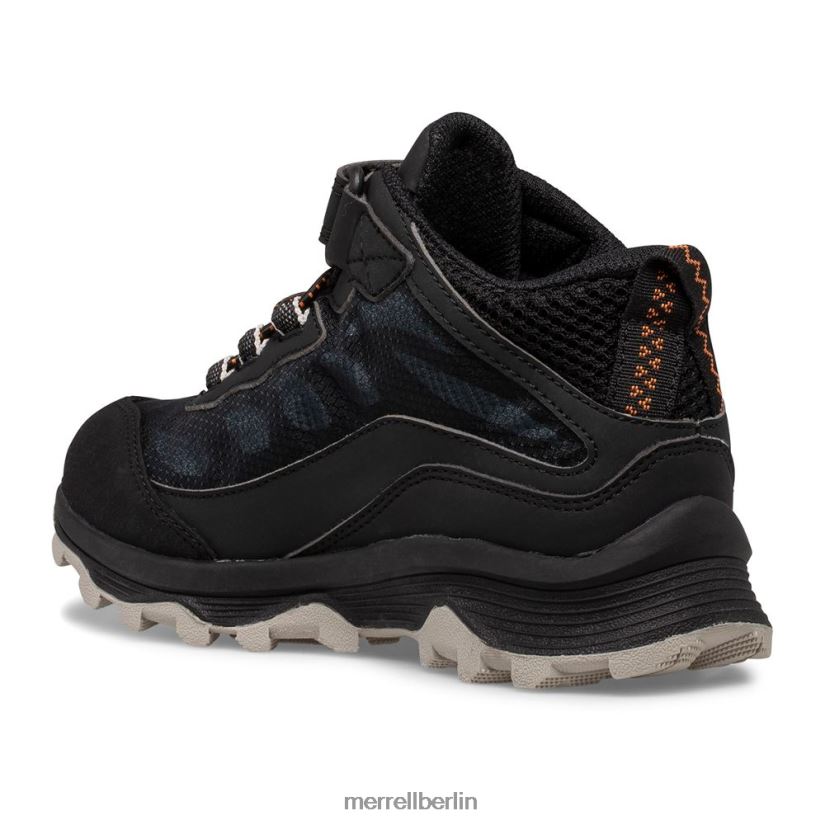 Kinder Merrell Schwarz Moab Speed ​​Mid A/C wasserdicht Schuhe PTTR4P1385