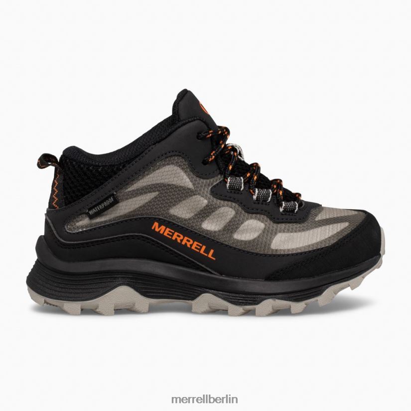 Kinder Merrell Schwarz Moab Speed ​​Mid wasserdicht Schuhe PTTR4P1378