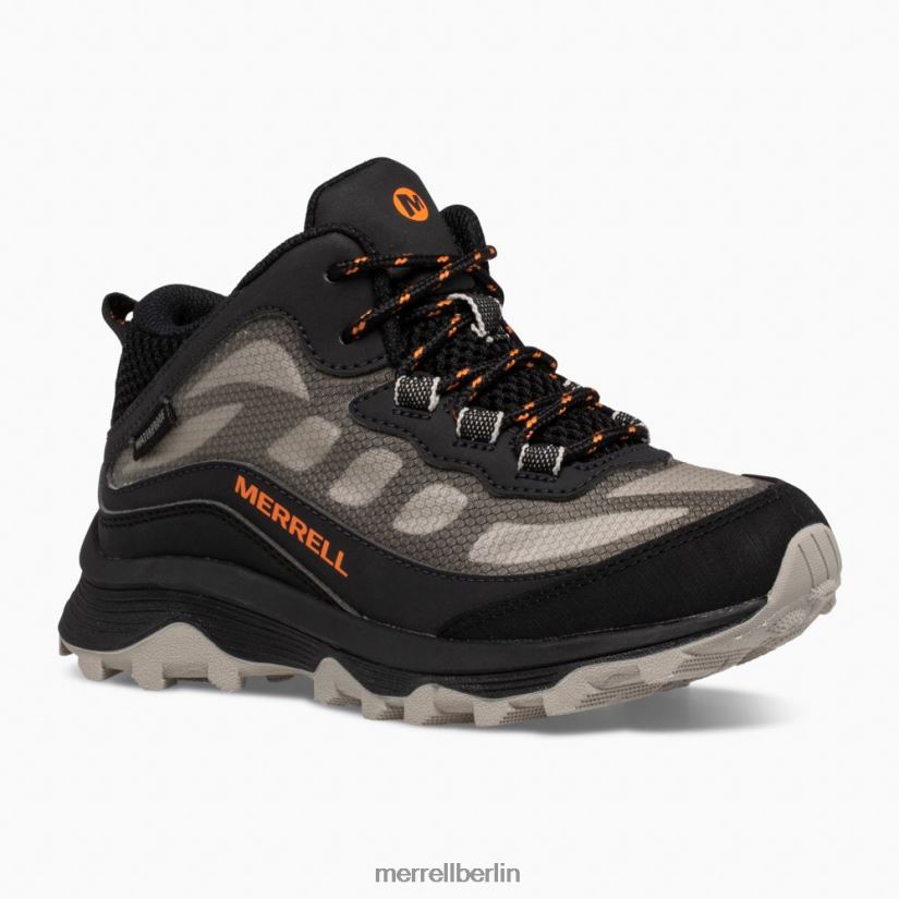 Kinder Merrell Schwarz Moab Speed ​​Mid wasserdicht Schuhe PTTR4P1378