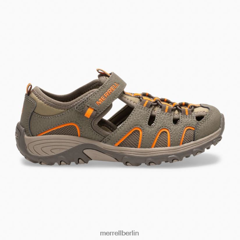 Kinder Merrell Waffenrauch/Orange Hydro-H2O-Wandersandale Schuhe PTTR4P1411