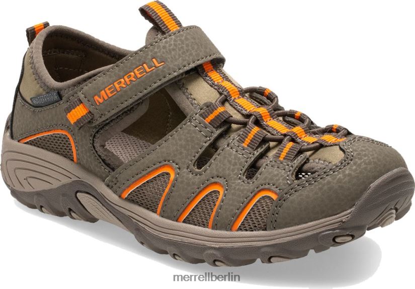 Kinder Merrell Waffenrauch/Orange Hydro-H2O-Wandersandale Schuhe PTTR4P1411