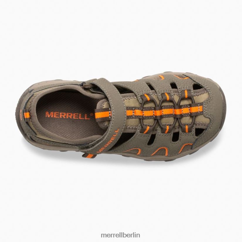Kinder Merrell Waffenrauch/Orange Hydro-H2O-Wandersandale Schuhe PTTR4P1411