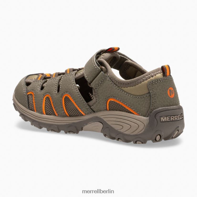 Kinder Merrell Waffenrauch/Orange Hydro-H2O-Wandersandale Schuhe PTTR4P1411