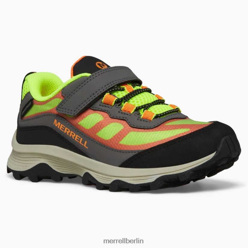 Kinder Merrell grau/hellblau/orange Moab Speed ​​Low A/C wasserdicht Schuhe PTTR4P1366