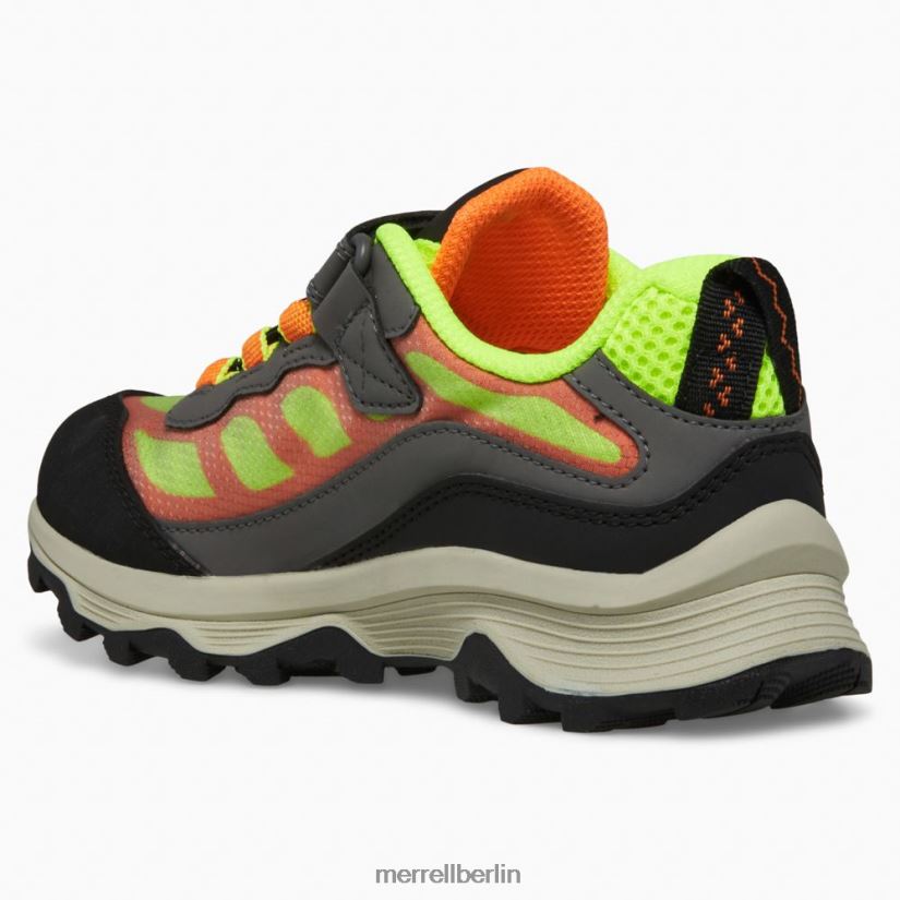 Kinder Merrell grau/hellblau/orange Moab Speed ​​Low A/C wasserdicht Schuhe PTTR4P1366