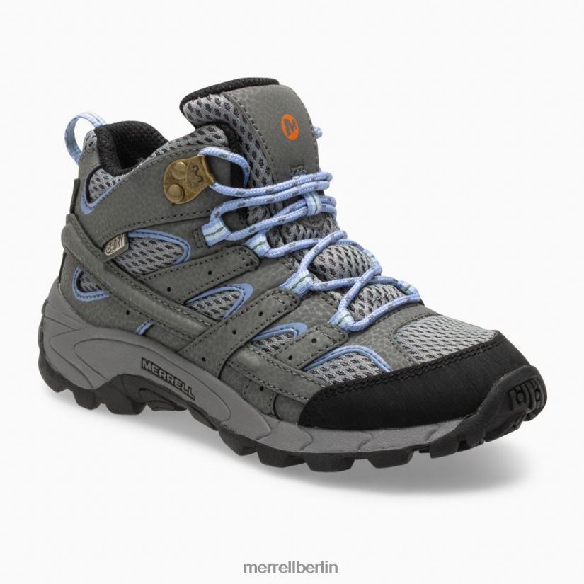Kinder Merrell grau/immergrün Moab 2 Mid wasserdichter Stiefel Schuhe PTTR4P804