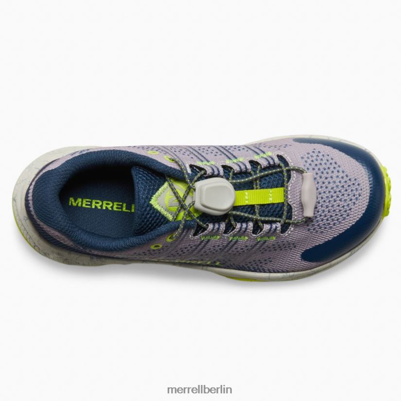 Kinder Merrell grau/marine/zitrone Moab-Flug mit niedriger Klimaanlage Schuhe PTTR4P1388