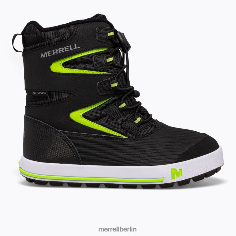 Kinder Merrell schwarz/grau/grün Snow Bank 3.0 Stiefel Schuhe PTTR4P1480