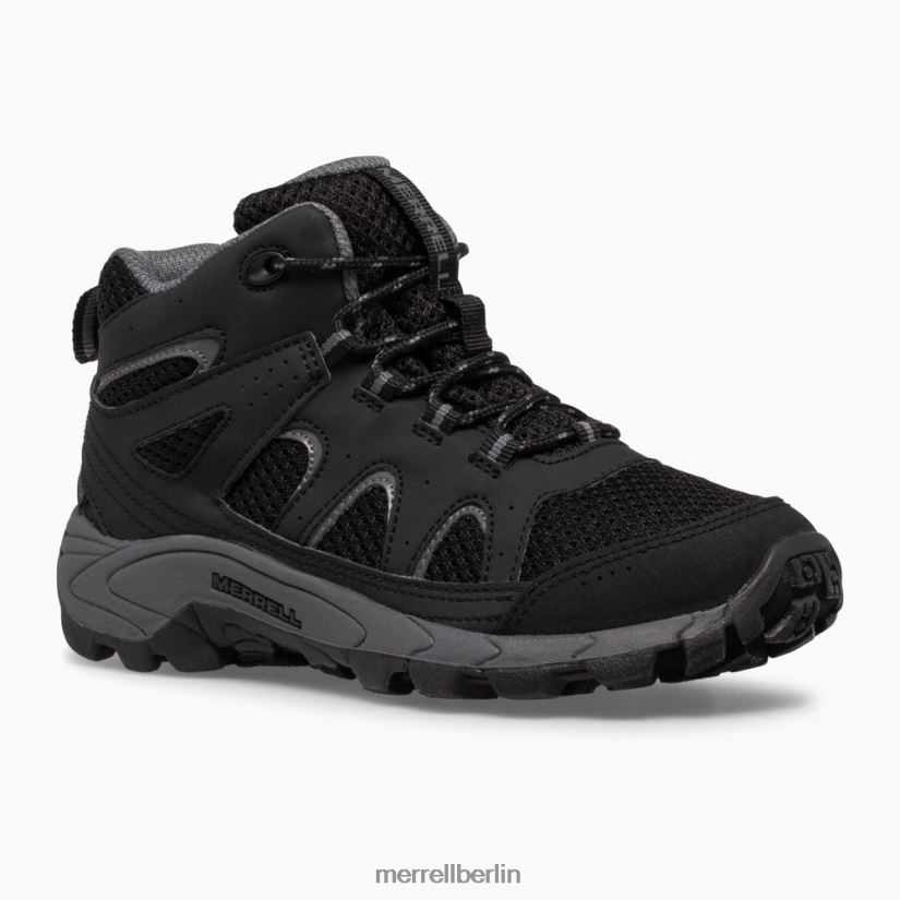 Kinder Merrell schwarzgrau Wasserdichter Oakcreek Mid Lace-Stiefel Schuhe PTTR4P1445