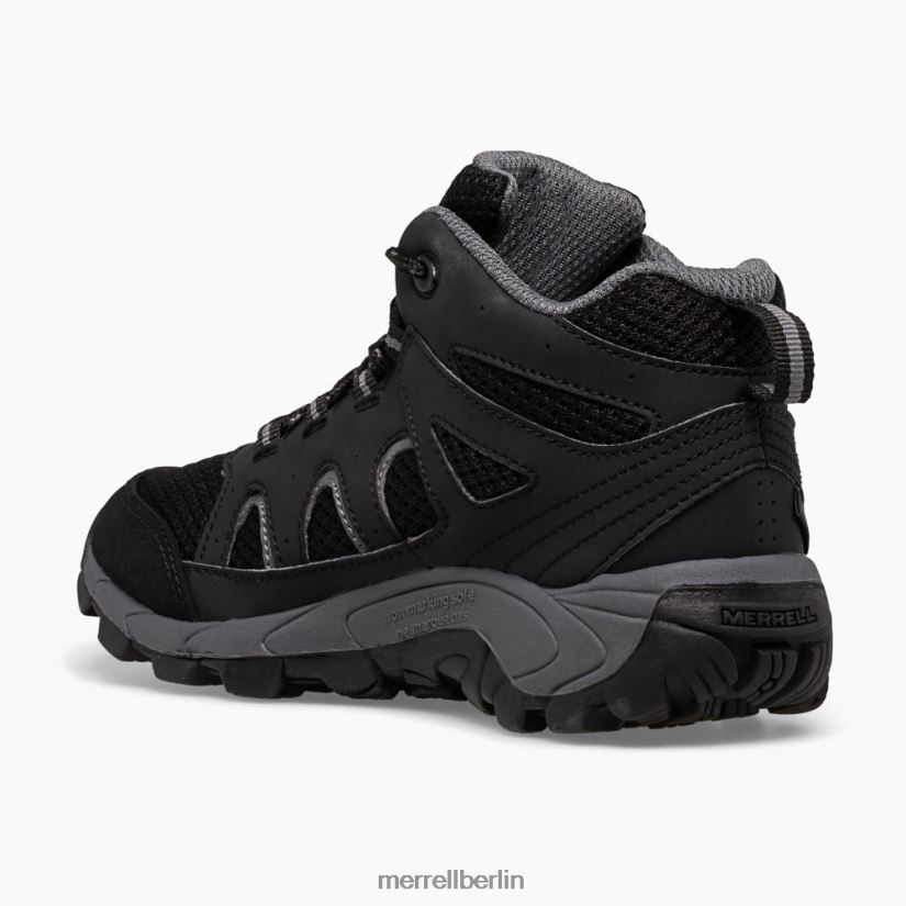 Kinder Merrell schwarzgrau Wasserdichter Oakcreek Mid Lace-Stiefel Schuhe PTTR4P1445
