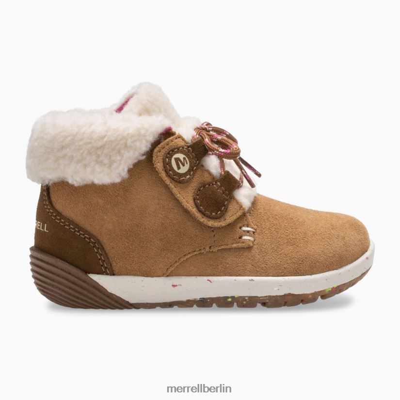 Kinder Merrell Kastanienbraunes Wildleder Bare Steps Cocoa Jr. Stiefel Schuhe PTTR4P1468