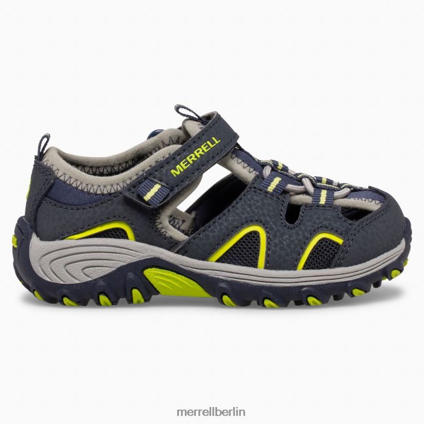 Kinder Merrell Marine/Limette Hydro H2O Hiker Jr Sandale Schuhe PTTR4P1406