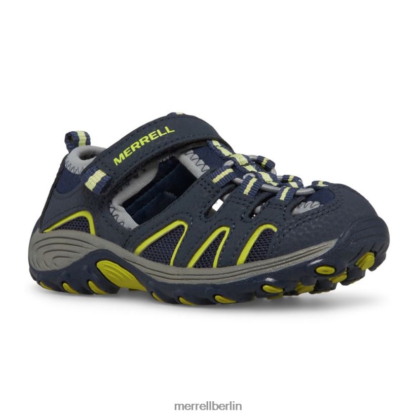 Kinder Merrell Marine/Limette Hydro-H2O-Wandersandale Schuhe PTTR4P1500