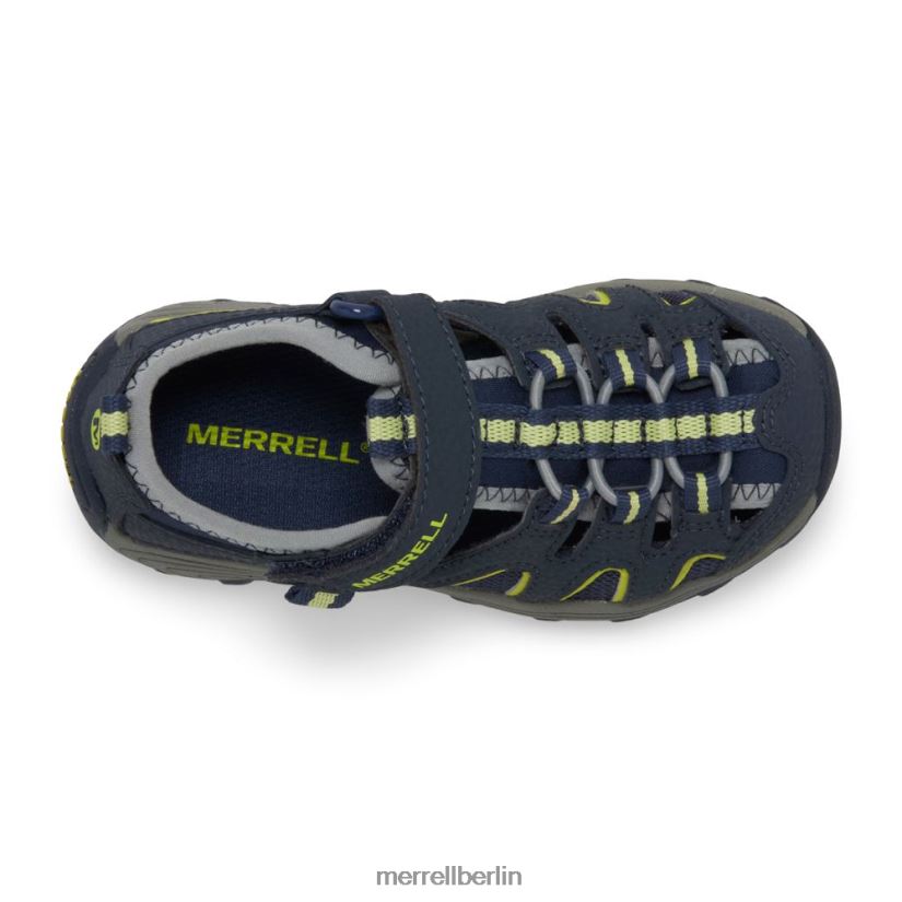 Kinder Merrell Marine/Limette Hydro-H2O-Wandersandale Schuhe PTTR4P1500