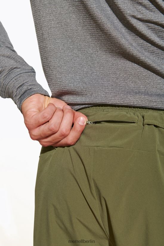 Männer Merrell staubiges Oliv Trailrunning kurz Kleidung PTTR4P406