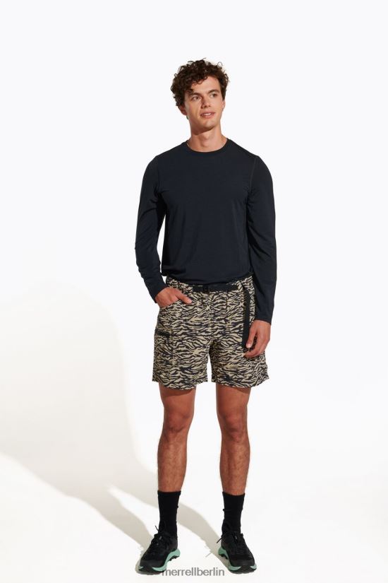 Männer Merrell Schwarz Alltags-Langarm-T-Shirt mit Tencel Kleidung PTTR4P336