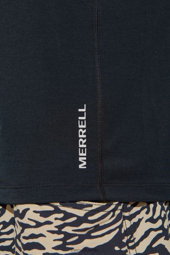 Männer Merrell Schwarz Alltags-Langarm-T-Shirt mit Tencel Kleidung PTTR4P336