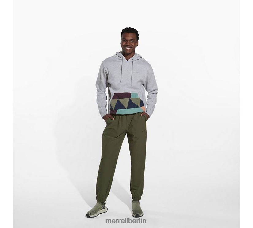 Männer Merrell graues Heidekraut Scrap-Pullover-Kapuzenpullover Kleidung PTTR4P557