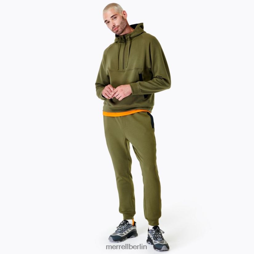 Männer Merrell staubiges Oliv Schwung-Kapuzenpullover Kleidung PTTR4P159