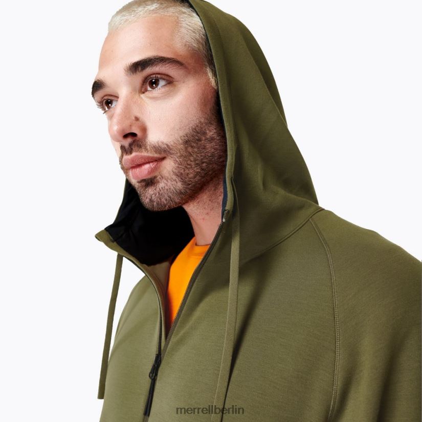 Männer Merrell staubiges Oliv Schwung-Kapuzenpullover Kleidung PTTR4P159